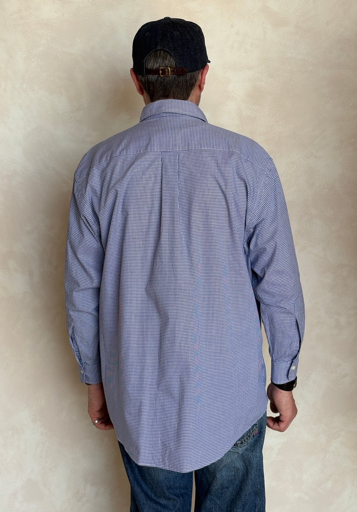 Brooks Brothers Relaxed Fit Button-Down Shirt 16-2 Large | Navy Gingham Cotton | Est 1818 | Mens Classic Shirt