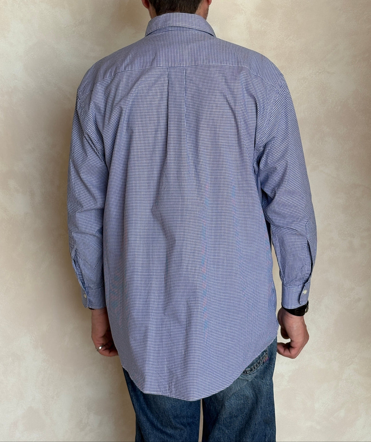 Brooks Brothers Relaxed Fit Button-Down Shirt 16-2 Large | Navy Gingham Cotton | Est 1818 | Mens Classic Shirt-AJ357 Studio