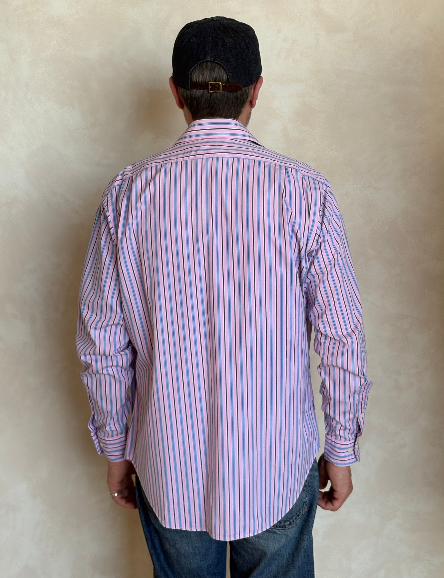 Polo Ralph Lauren Curham Classic Fit 15.5/35 Pink Stripe Cotton Shirt