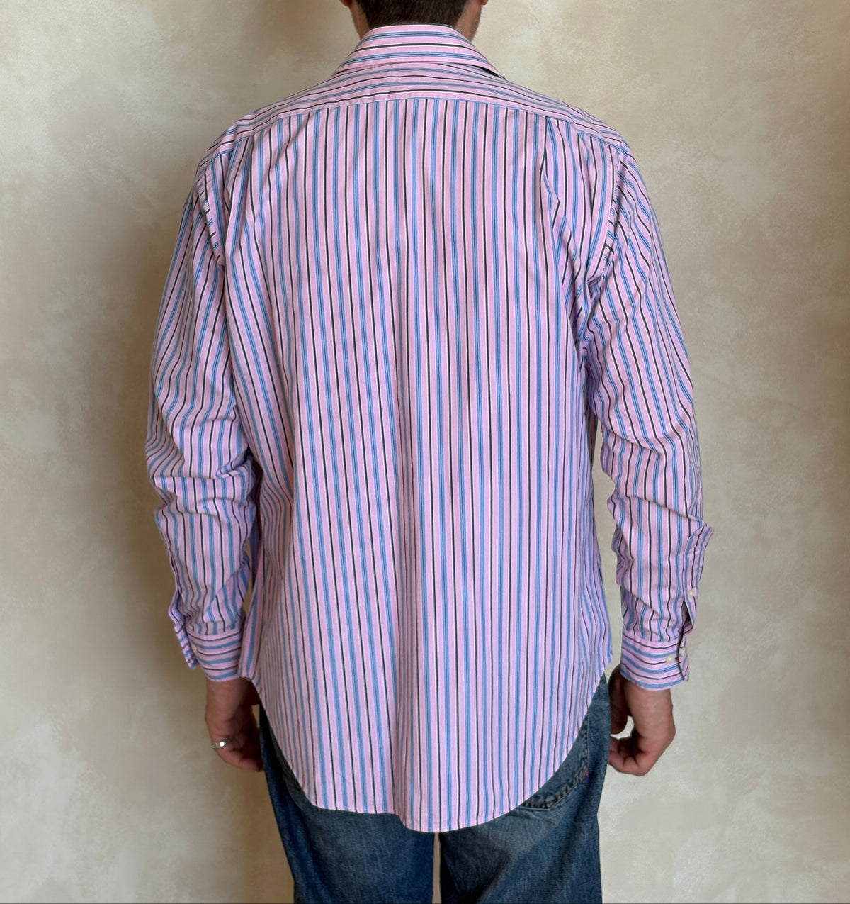 Polo Ralph Lauren Curham Classic Fit 15.5/35 Pink Stripe Cotton Shirt-AJ357 Studio