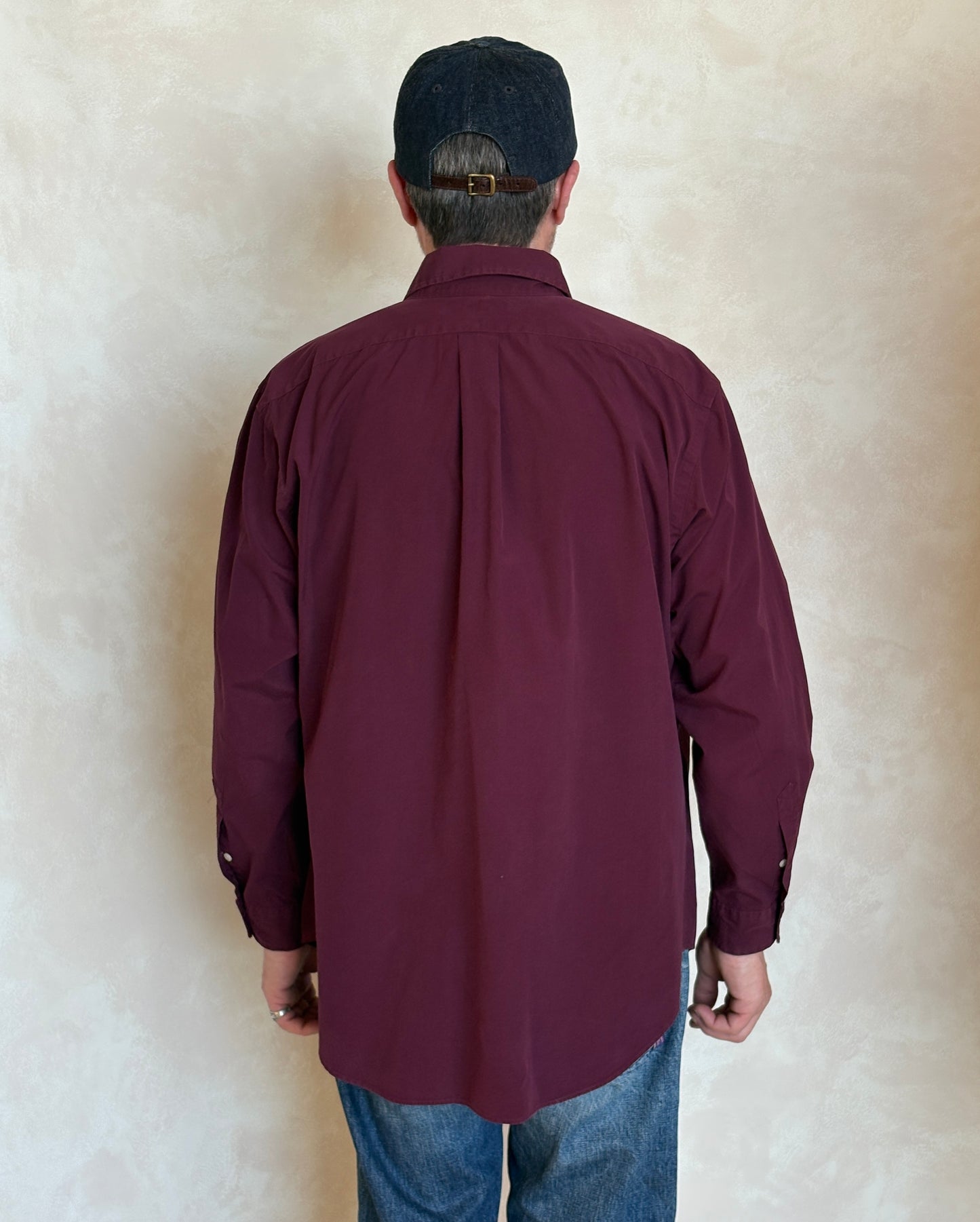 Ralph Lauren Classic Fit Shirt Large Burgundy Wine Cotton Vintage