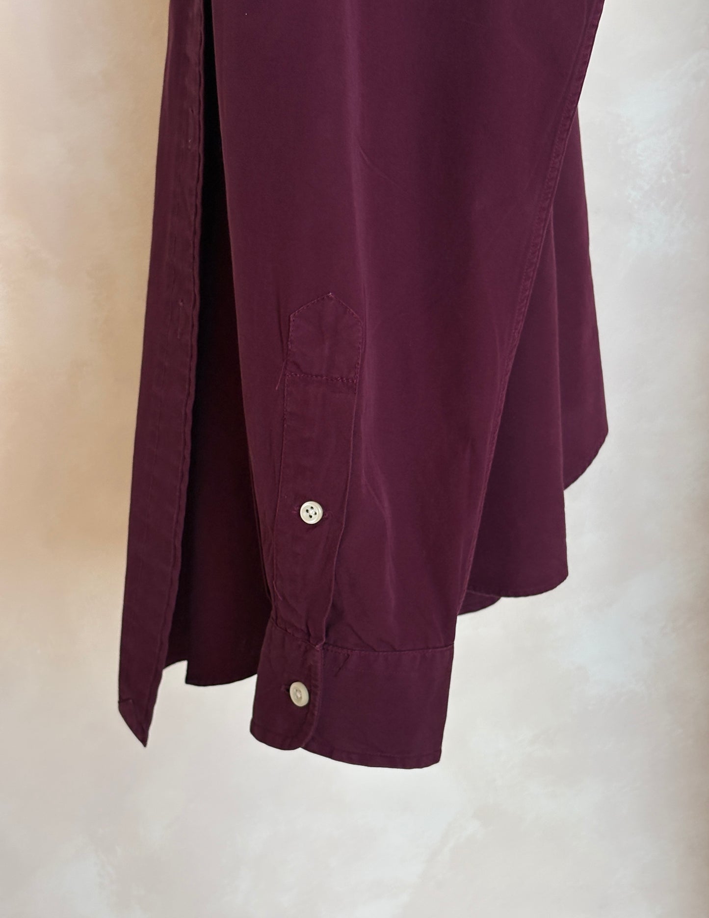 Ralph Lauren Classic Fit Shirt Large Burgundy Wine Cotton Vintage