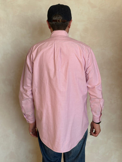 Ralph Lauren Yarmouth Shirt 15/33 Pink 100% Cotton Oxford Vintage