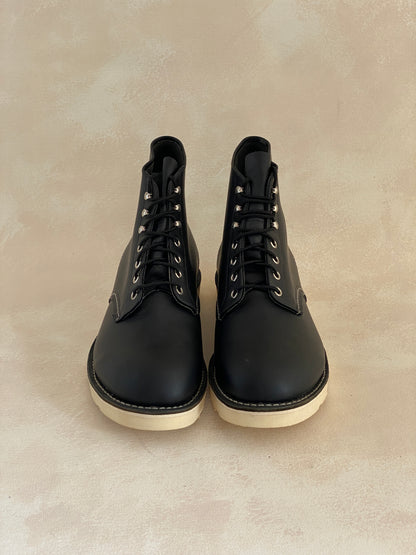 Size 10E (43 Euro) RW 8165 6-Inch Classic Round Toe Black Leather Boots-shoe-AJ357 Studio