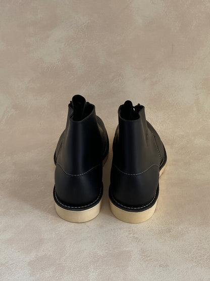 Size 10E (43 Euro) RW 8165 6-Inch Classic Round Toe Black Leather Boots-shoe-AJ357 Studio