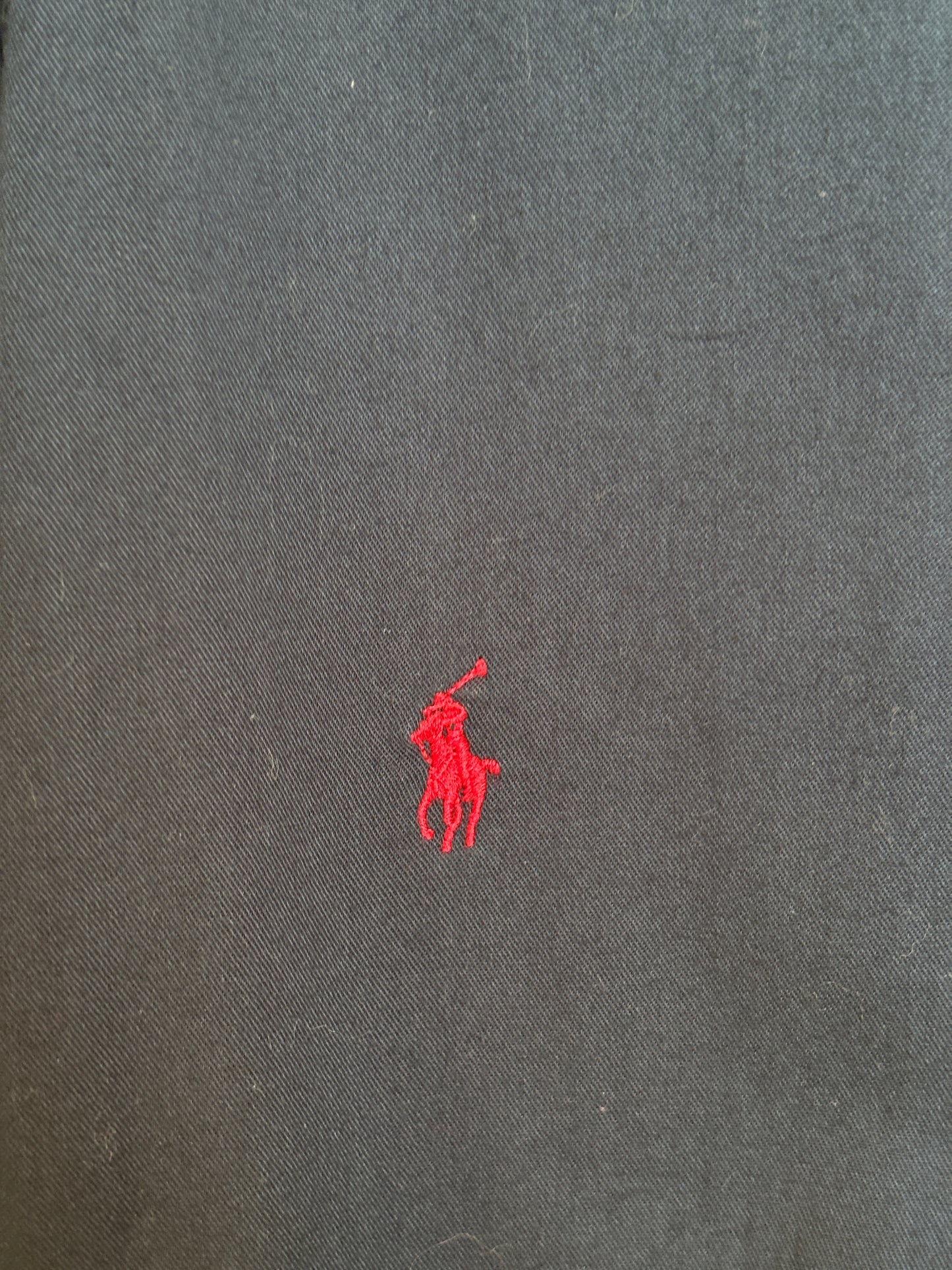 Ralph Lauren Shirt Medium Navy Cotton Twill Red Pony Logo Vintage