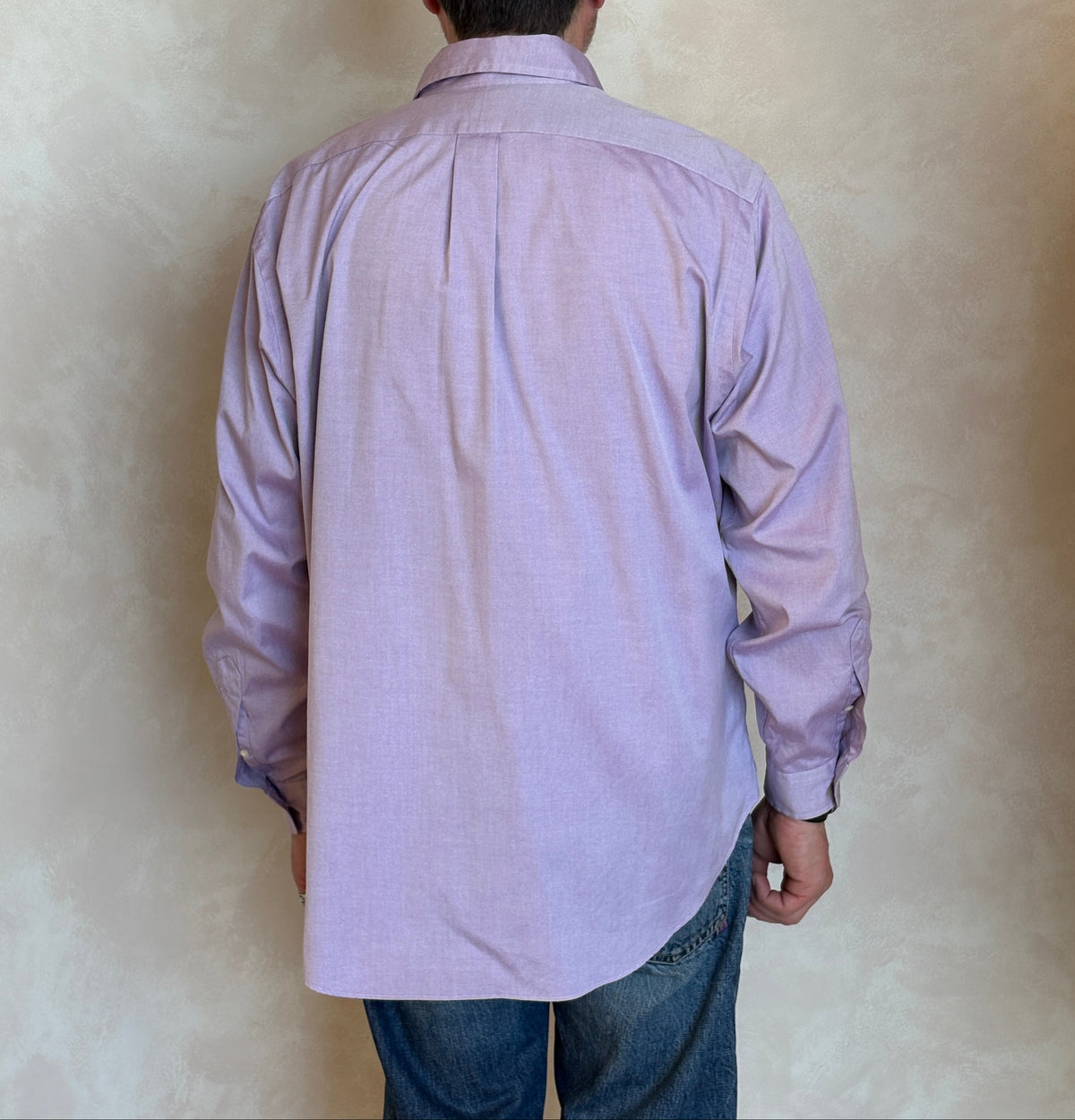 Ralph Lauren Classic Fit Shirt 16.5/35 Lavender Oxford Cotton Vintage-AJ357 Studio