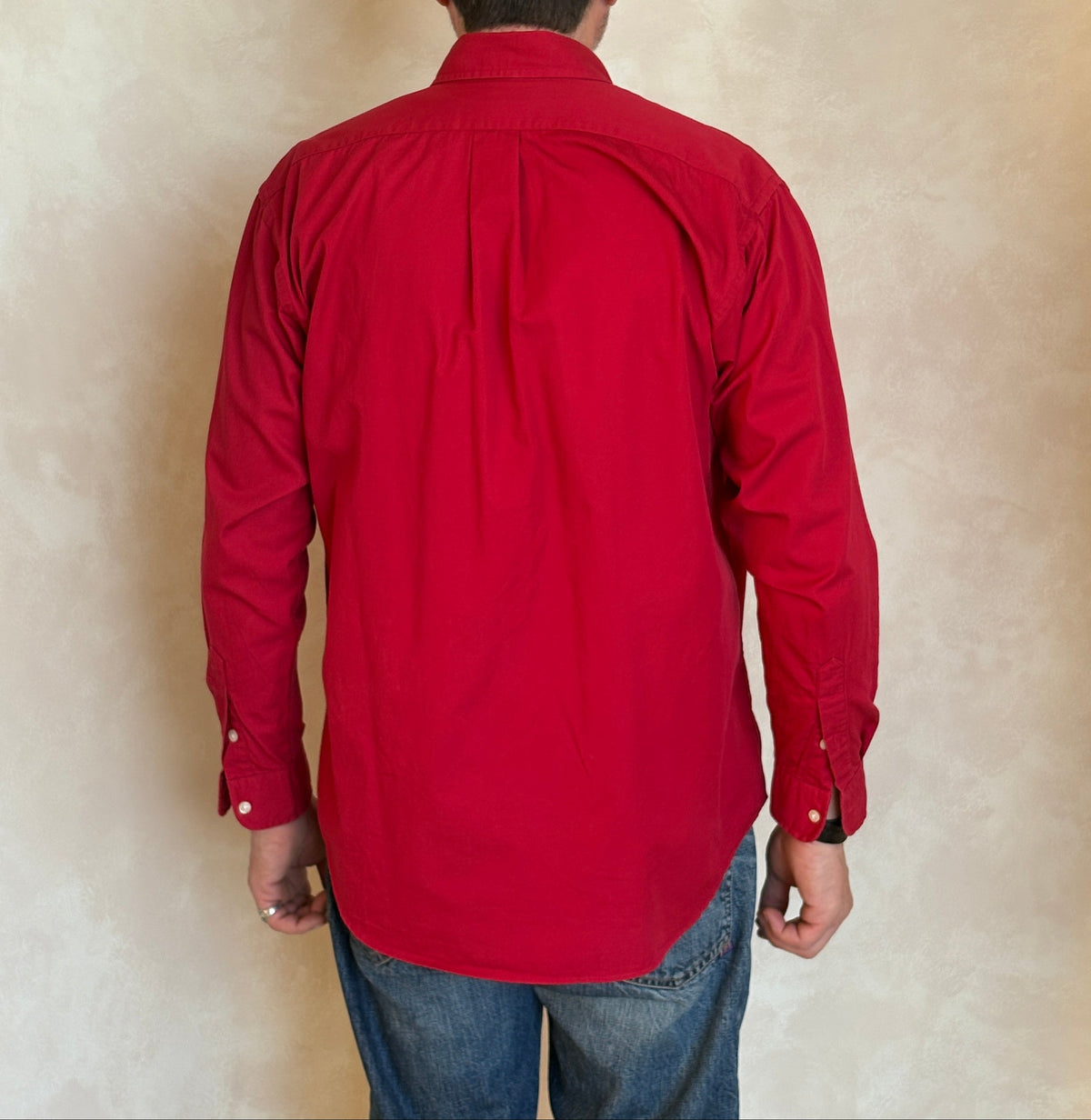 Ralph Lauren Shirt Large Red 100% Cotton Vintage Button Down-AJ357 Studio