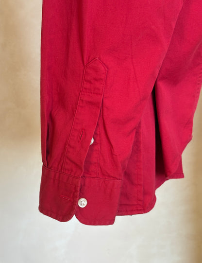 Ralph Lauren Shirt Large Red 100% Cotton Vintage Button Down