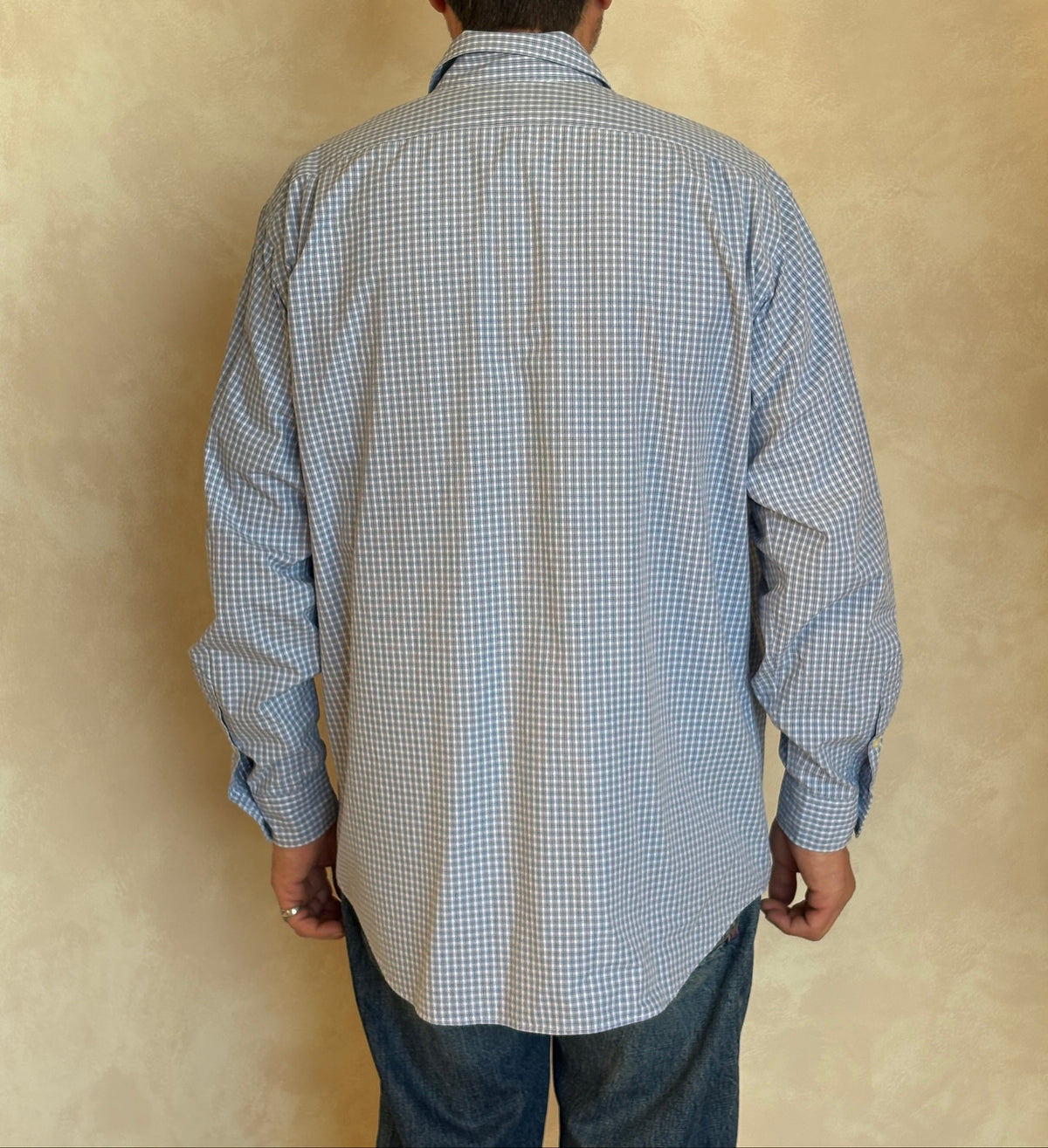 Polo Ralph Lauren Lowell Sport Shirt L Blue Gingham 2-Ply Cotton-AJ357 Studio
