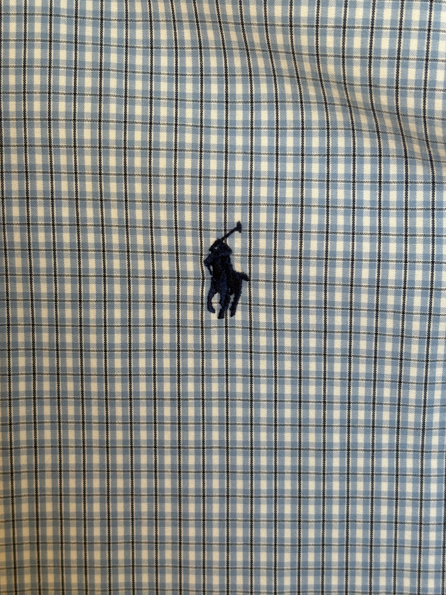 Polo Ralph Lauren Lowell Sport Shirt L Blue Gingham 2-Ply Cotton