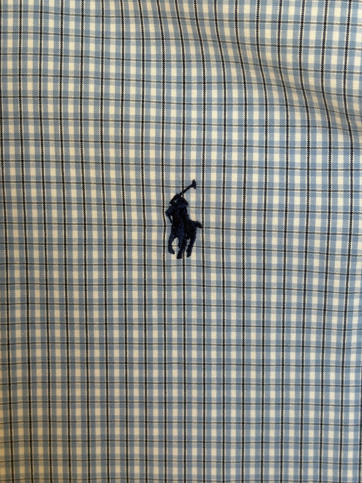 Polo Ralph Lauren Lowell Sport Shirt L Blue Gingham 2-Ply Cotton-AJ357 Studio