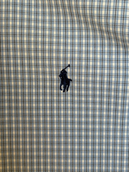 Polo Ralph Lauren Lowell Sport Shirt L Blue Gingham 2-Ply Cotton