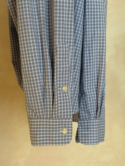 Polo Ralph Lauren Lowell Sport Shirt L Blue Gingham 2-Ply Cotton