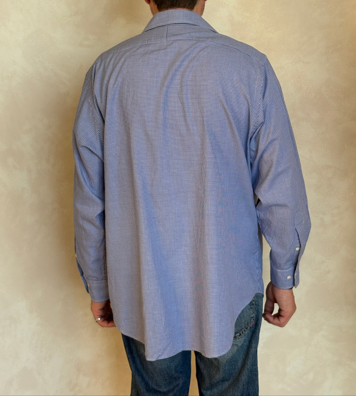 Polo Ralph Lauren Andrew Shirt 16/35 Navy Gingham 100% Cotton-AJ357 Studio
