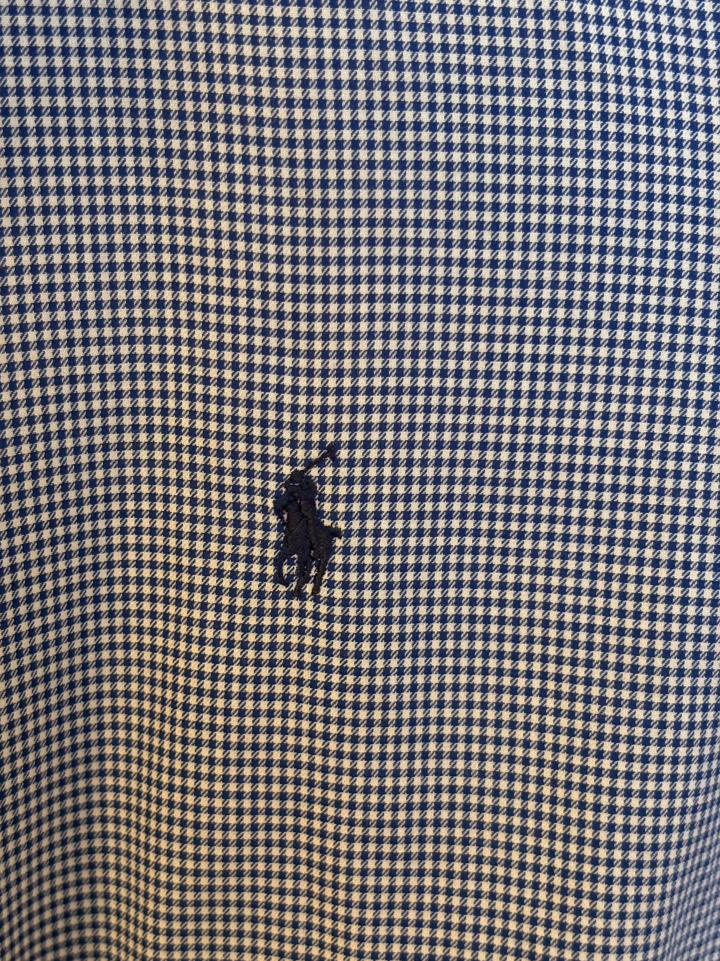 Polo Ralph Lauren Andrew Shirt 16/35 Navy Gingham 100% Cotton