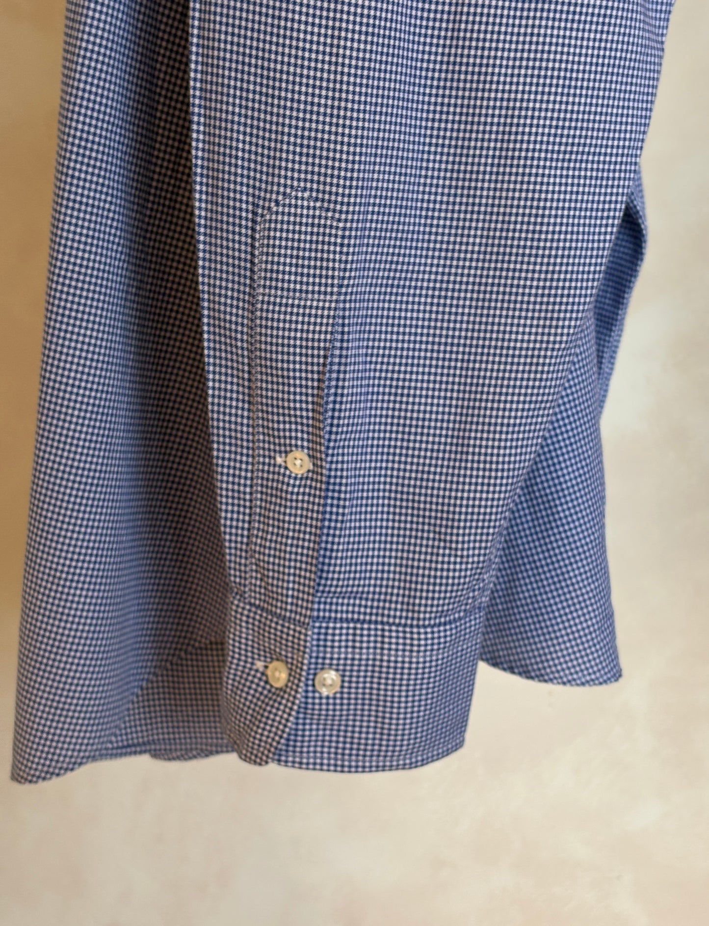 Polo Ralph Lauren Andrew Shirt 16/35 Navy Gingham 100% Cotton