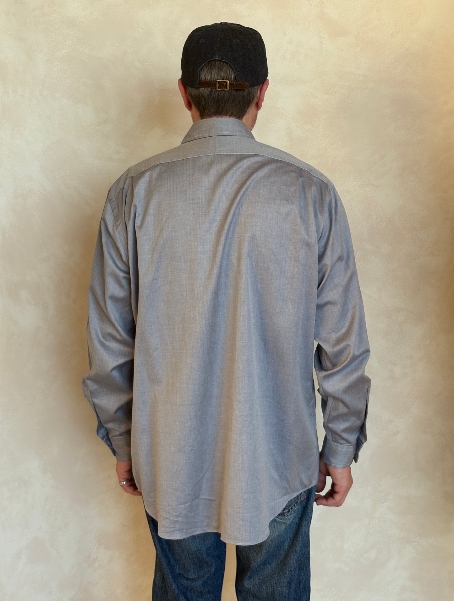 Polo Ralph Lauren Lowell Sport Shirt L Grey Herringbone 100% Cotton