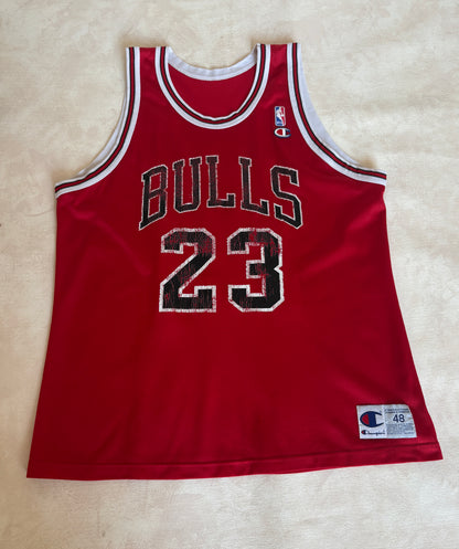 Champion Chicago Bulls #23 Jersey Size 48 Red Mesh Vintage 90s NBA Made in USA