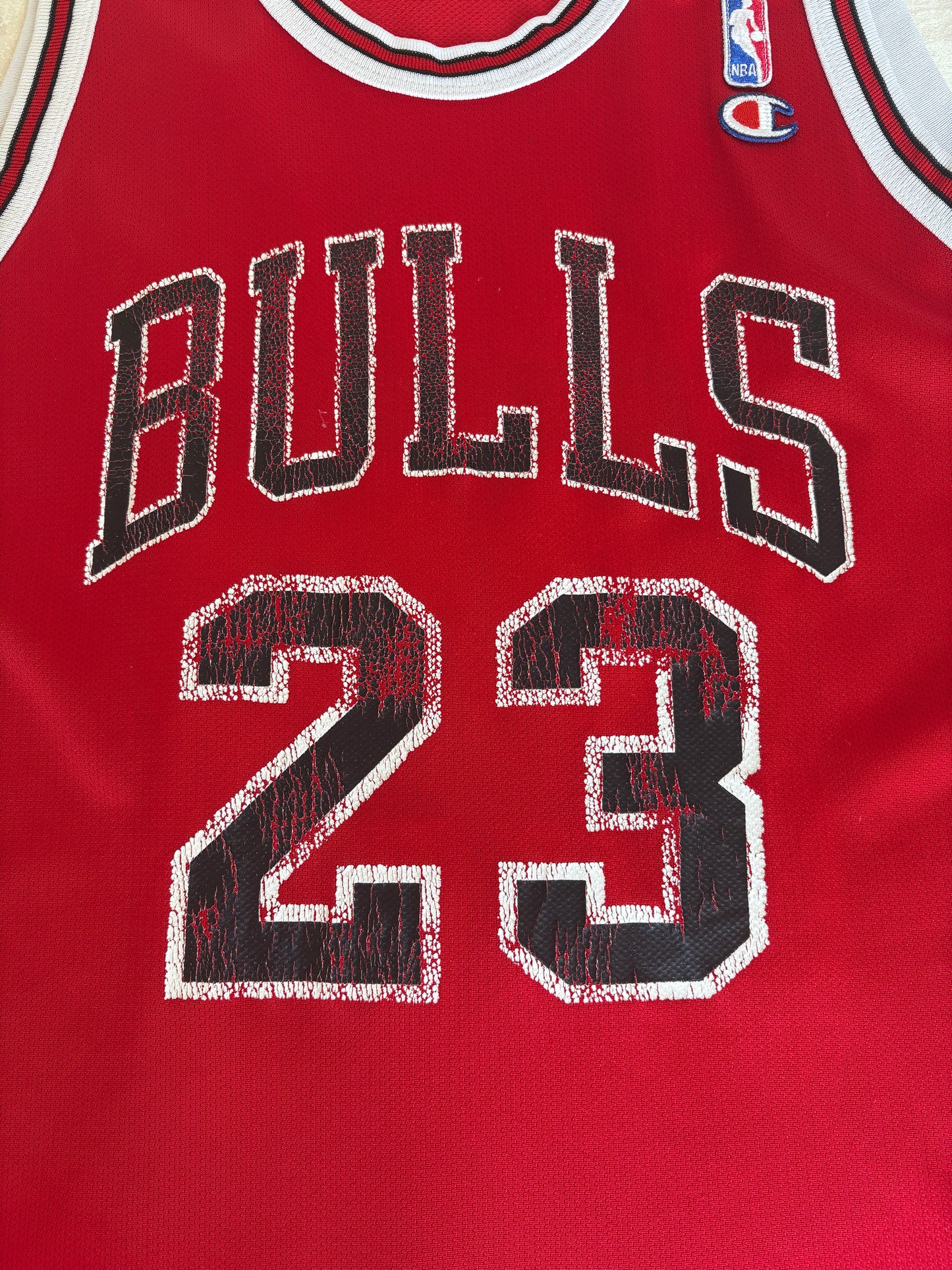 Champion Chicago Bulls #23 Jersey Size 48 Red Mesh Vintage 90s NBA Made in USA