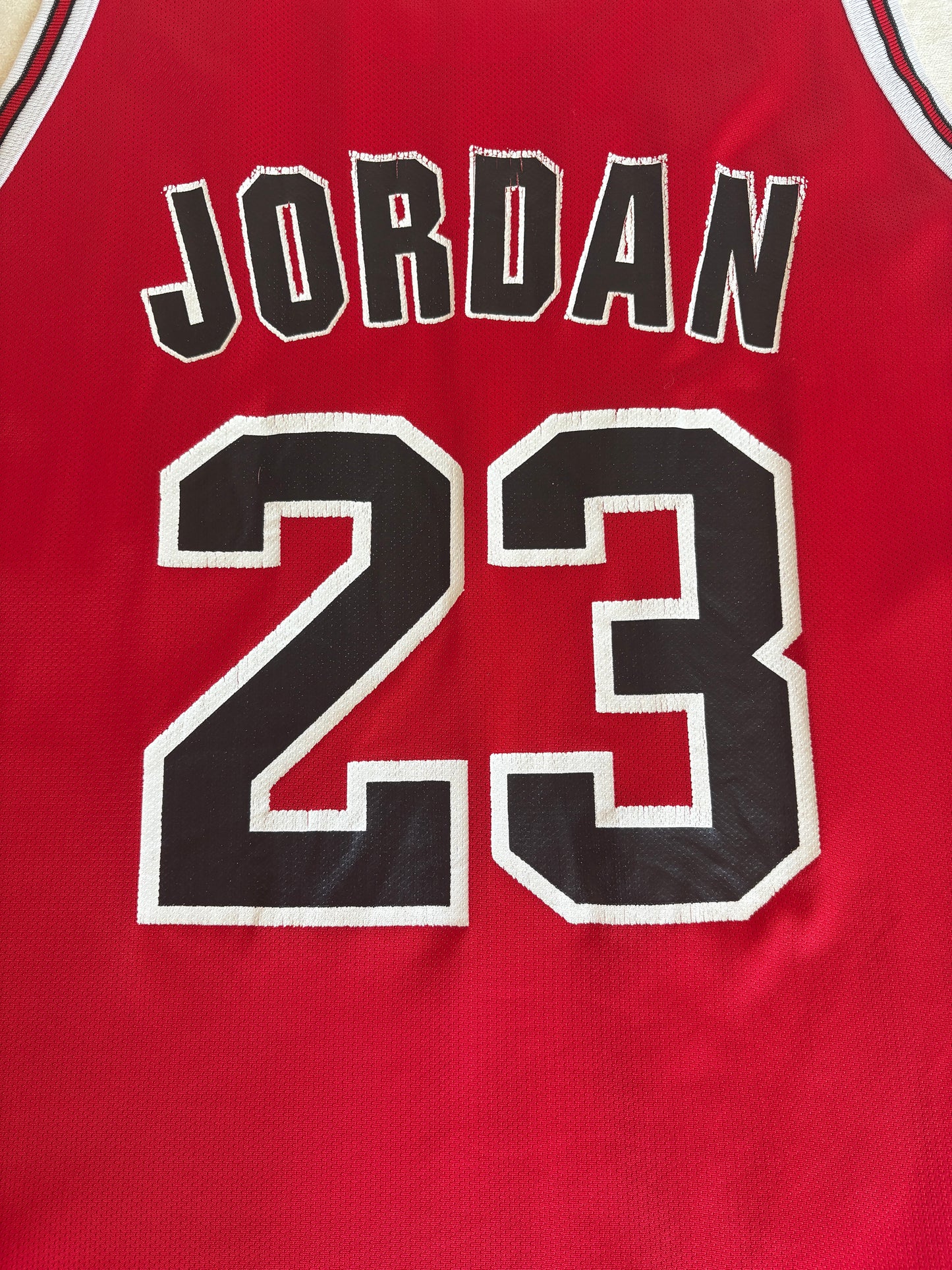 Champion Chicago Bulls #23 Jersey Size 48 Red Mesh Vintage 90s NBA Made in USA