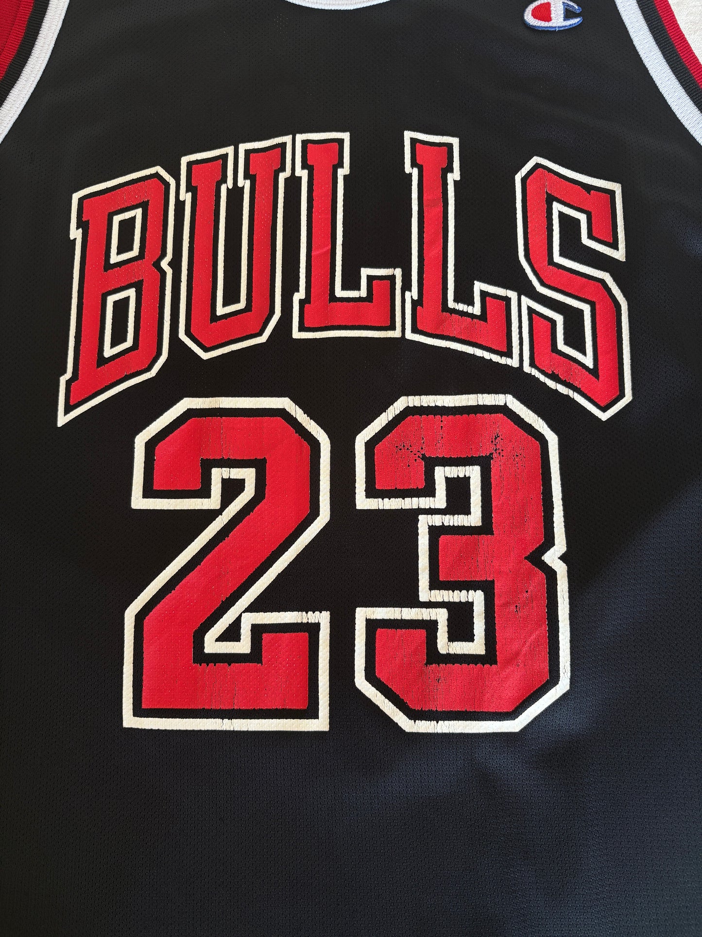 Champion Chicago Bulls #23 Jersey Size 48 Black Mesh Vintage 90s NBA Made in USA