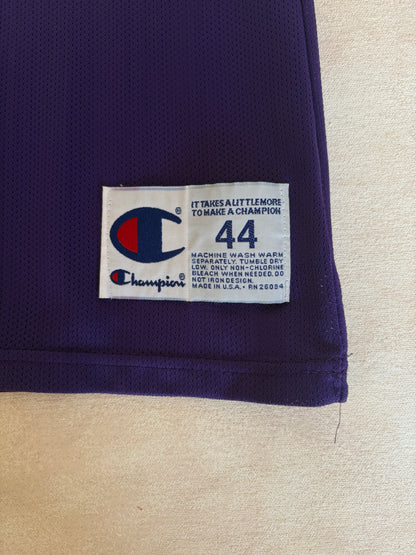 Champion LA Lakers #34 Jersey Size 44 Purple Mesh Vintage 90s NBA Made in USA