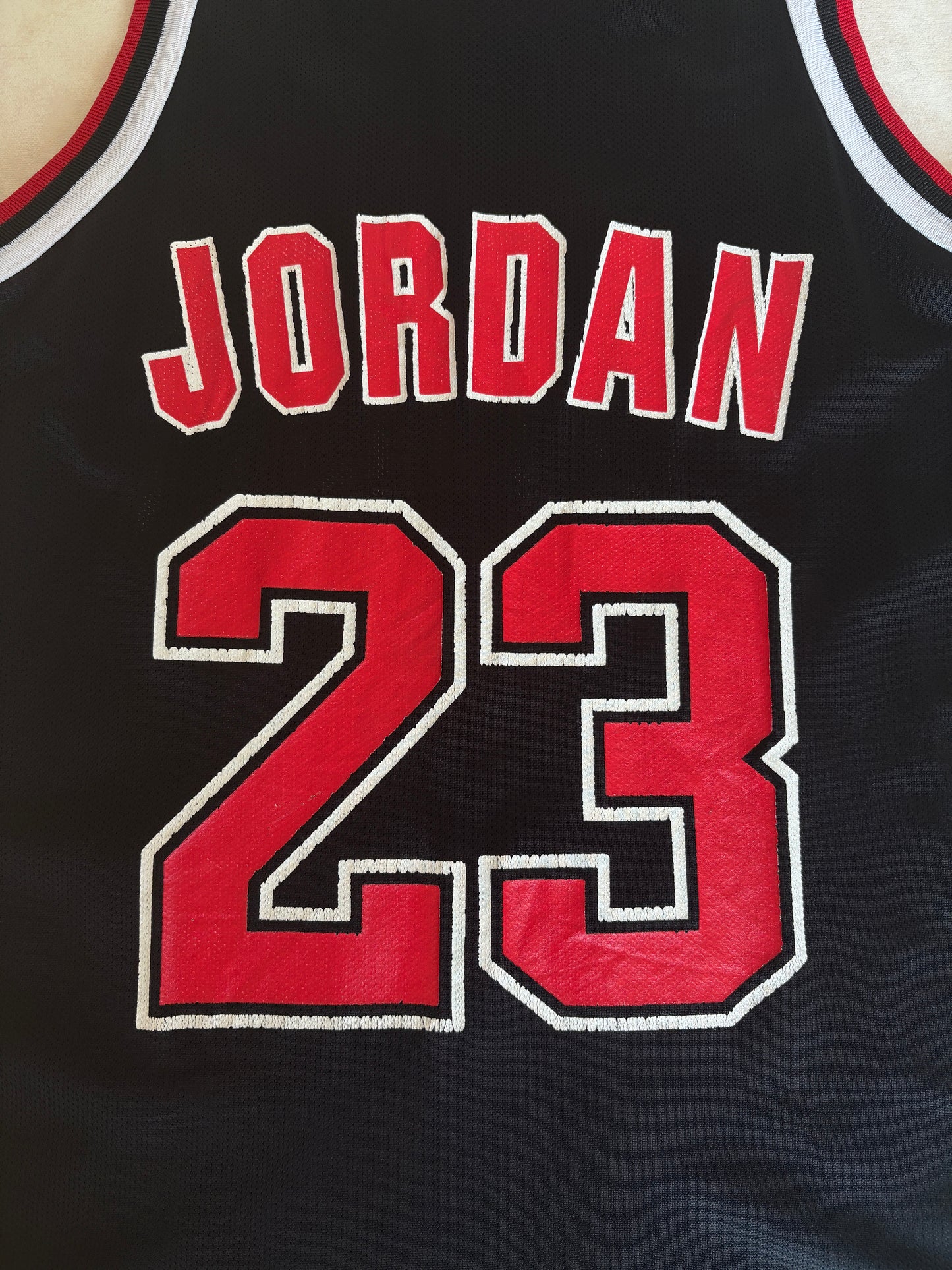 Champion Chicago Bulls #23 Jersey Size 40 Black Mesh Vintage 90s NBA Authentic