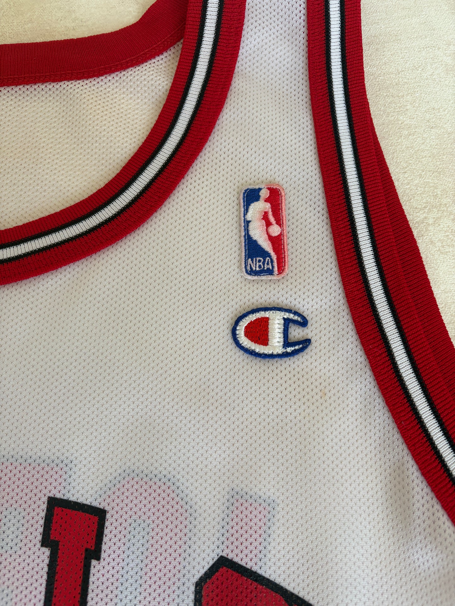 Champion Chicago Bulls #45 Jordan Comeback Jersey Size 48 White Mesh 1995 NBA
