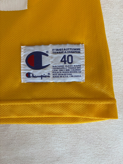 Champion LA Lakers #32 Magic Johnson Jersey Size 40 Gold Mesh Vintage 90s NBA