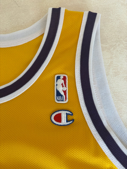 Champion LA Lakers #32 Magic Johnson Jersey Size 40 Gold Mesh Vintage 90s NBA