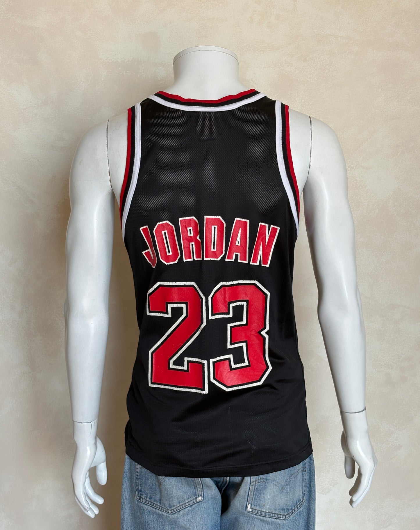 Champion Chicago Bulls #23 Jersey Size 40 Black Mesh Vintage 90s NBA Authentic