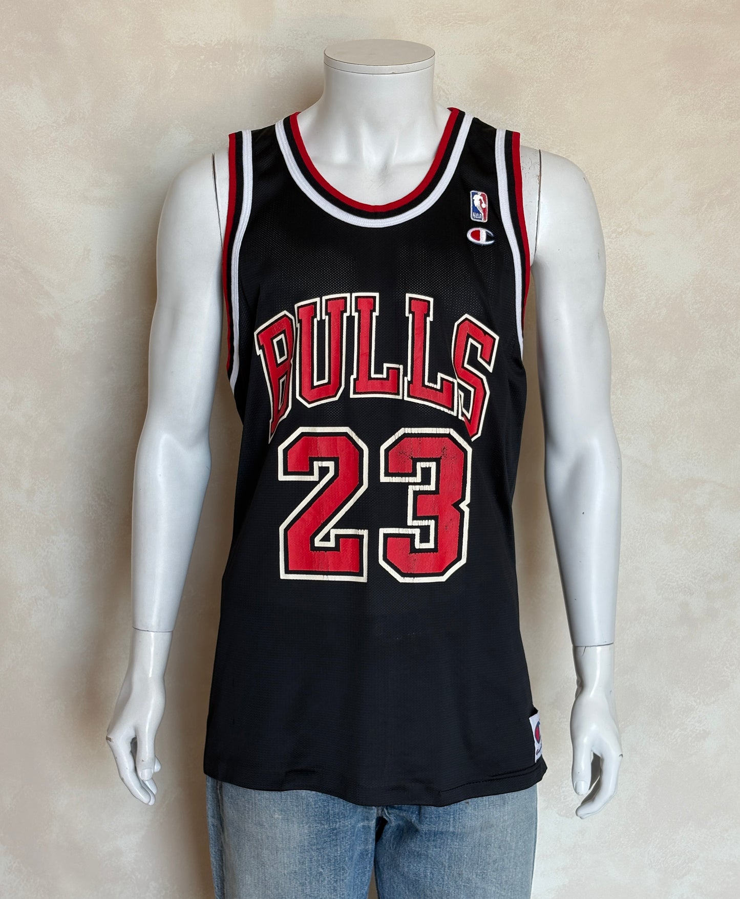 Champion Chicago Bulls #23 Jersey Size 48 Black Mesh Vintage 90s NBA Made in USA