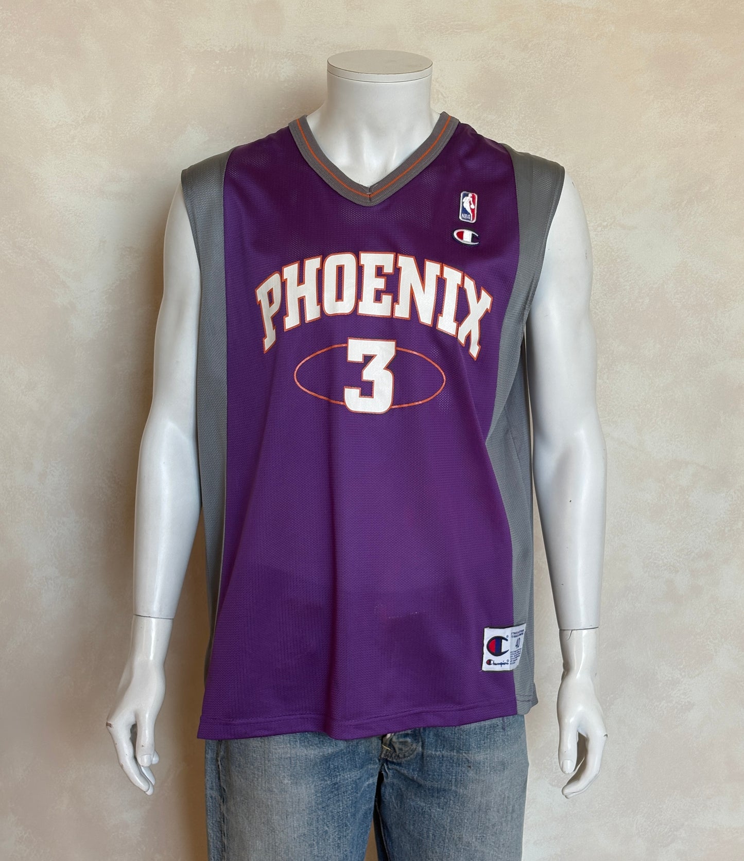 Champion Phoenix Suns #3 Marbury Jersey Size 40 Purple Mesh Vintage 90s NBA
