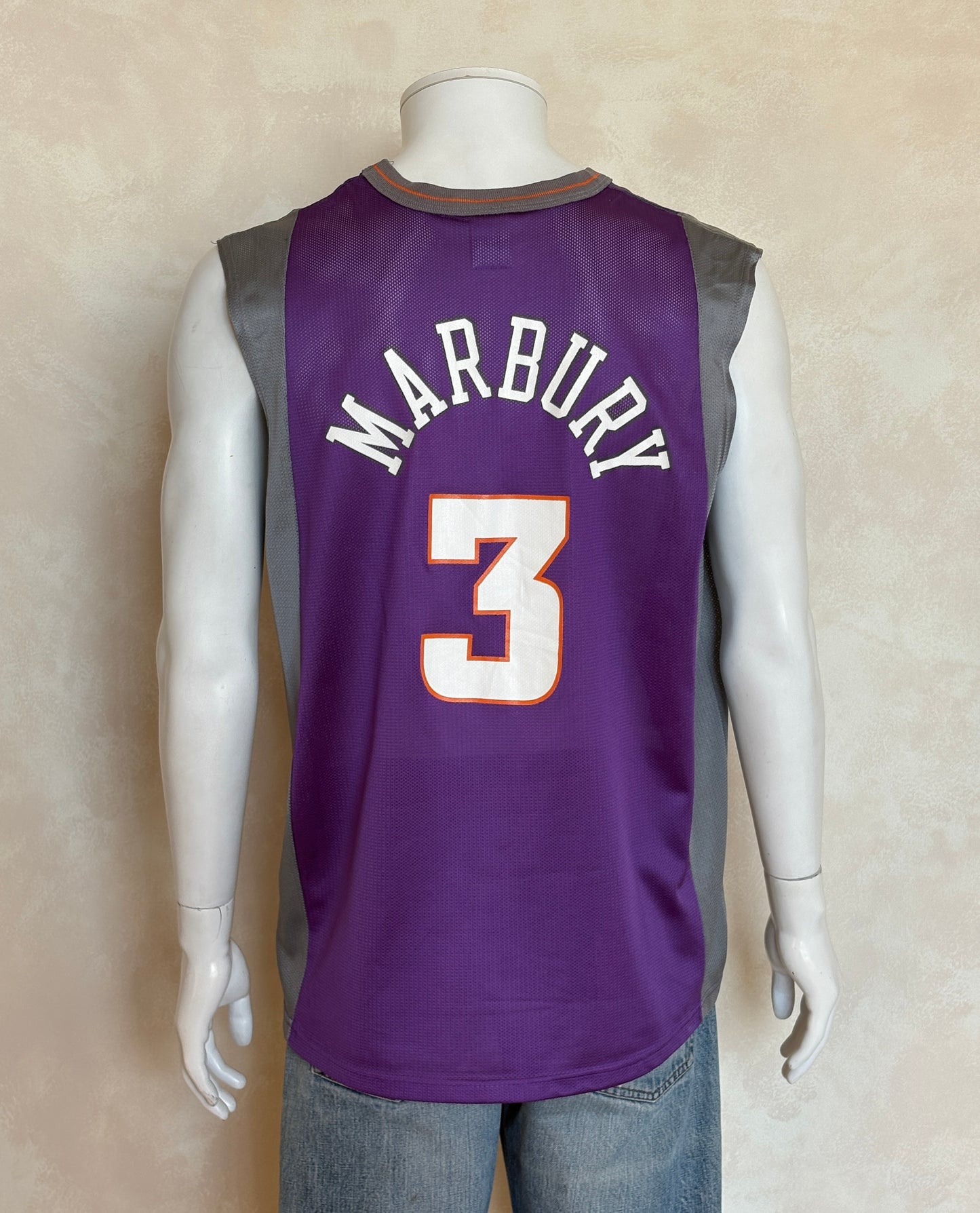 Champion Phoenix Suns #3 Marbury Jersey Size 40 Purple Mesh Vintage 90s NBA