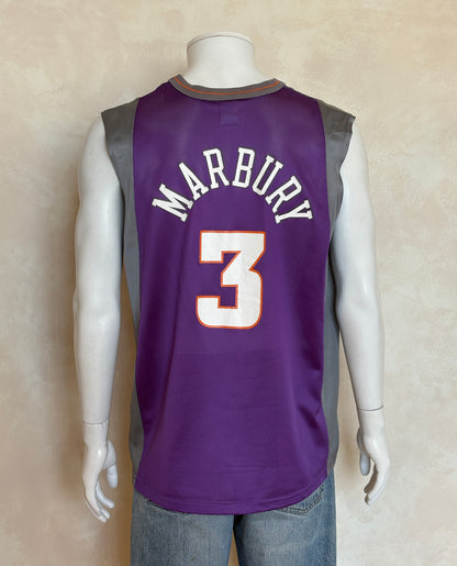 Champion Phoenix Suns #3 Marbury Jersey Size 40 Purple Mesh Vintage 90s NBA
