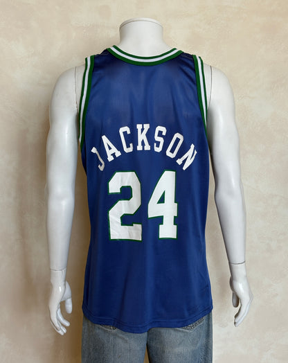Champion Dallas Mavericks #24 Jersey Size 44 Navy Blue Green Mesh 90s NBA Made in USA