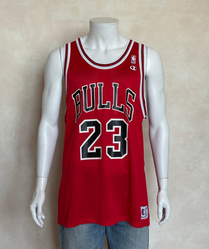 Champion Chicago Bulls Michael Jordan #23 Jersey Size 48 Red Mesh 90s NBA Road Jersey