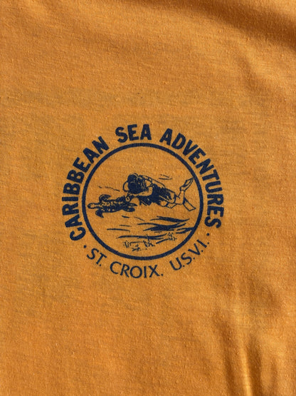 Vintage 83s Dive Caribbean Sea Adventures T-Shirt – St. Croix USVI Scuba Tee – Size L – Made in USA-AJ357 Studio