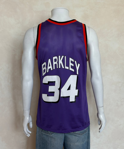 Champion Phoenix Suns Charles Barkley #34 Jersey Size 40 Purple Mesh 90s NBA Made USA