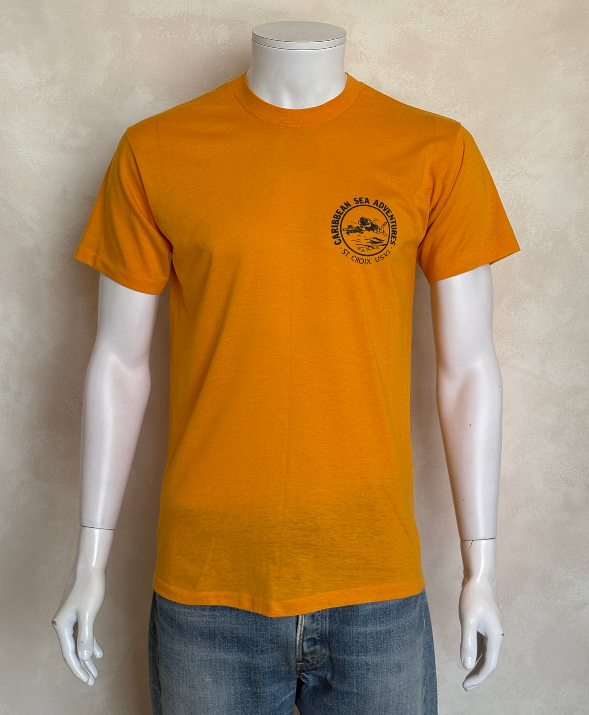 Vintage Single Stitch 83s Dive Caribbean Sea Adventures T-Shirt – St. Croix USVI Scuba Tee – Size L – Made in USA-AJ357 Studio