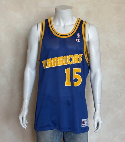 Champion Golden State Warriors Latrell Sprewell #15 Jersey Size 48 Blue Mesh 90s NBA USA