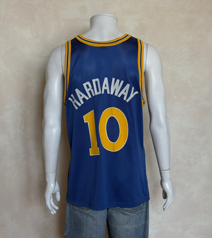 Champion Golden State Warriors Tim Hardaway #10 Jersey Size 44 Blue Yellow Mesh 90s NBA