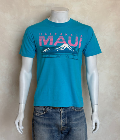 Vintage 90s Haleakala Maui Hawaii T-Shirt – Blue & Pink Tourist Tee Made in USA – Size M-AJ357 Studio