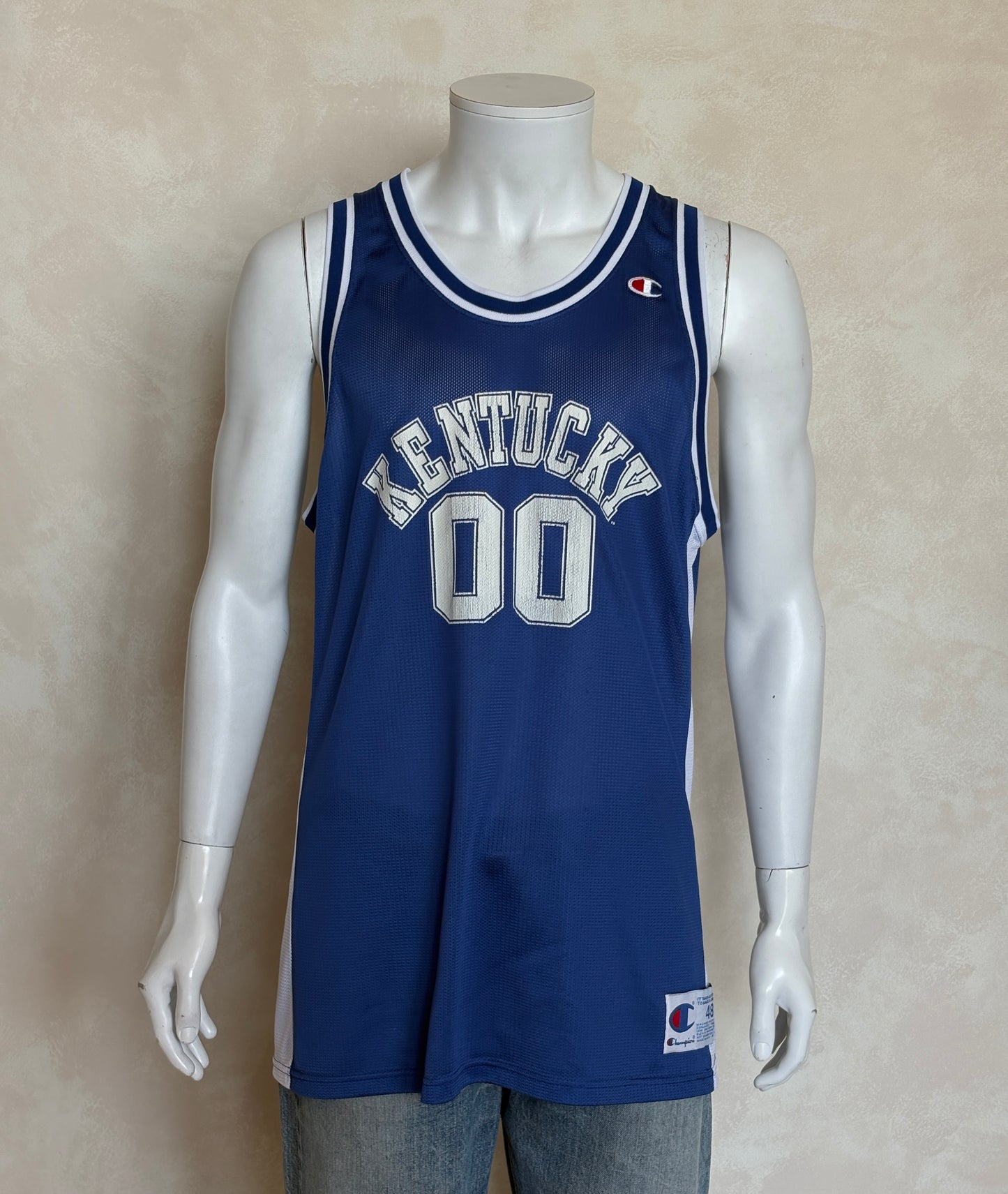 Champion Kentucky Wildcats #00 Jersey Size 48 Blue White Mesh 90s NCAA Made in USA
