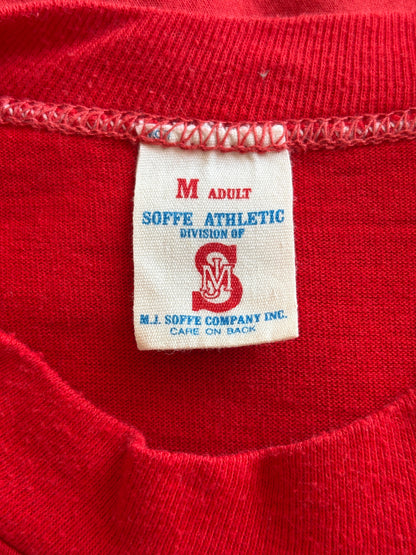 Vintage 80s NC State University T-Shirt – Size M – Red Wolfpack Mascot Graphic Tee – Made in USA-AJ357 Studio
