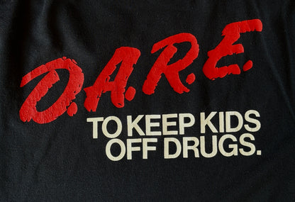 Vintage 80s D.A.R.E. T-Shirt 90s Black “To Keep Kids Off Drugs” Anti-Drug Program Tee Bold Red White Graphic. Large-AJ357 Studio