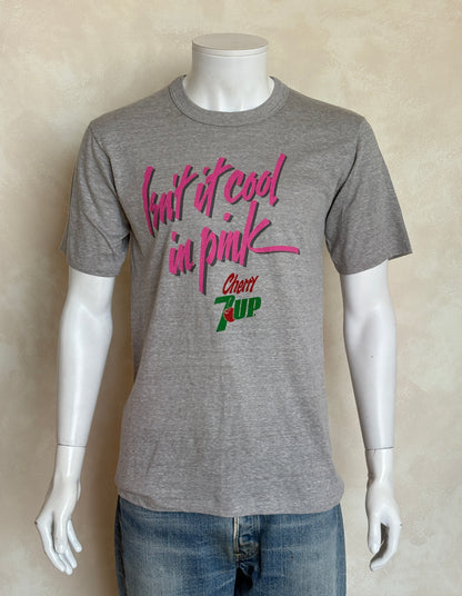 Vintage Cherry 7UP T-Shirt 80s “Isn’t It Cool in Pink” Soda Graphic Tee. Soft Drink Promo. Large-AJ357 Studio