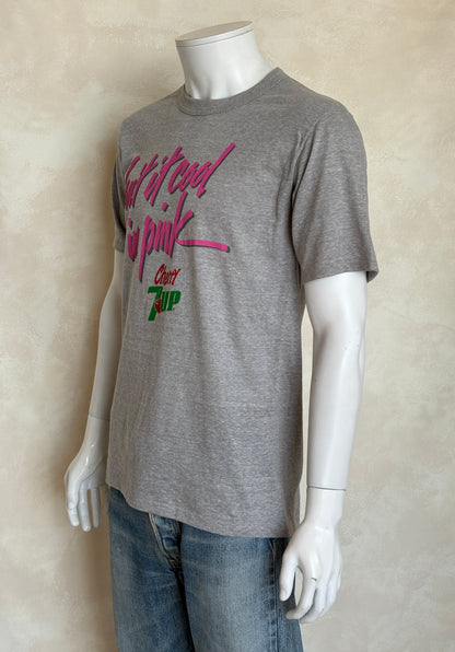 Vintage Cherry 7UP T-Shirt 80s “Isn’t It Cool in Pink” Soda Graphic Tee. Soft Drink Promo. Large-AJ357 Studio