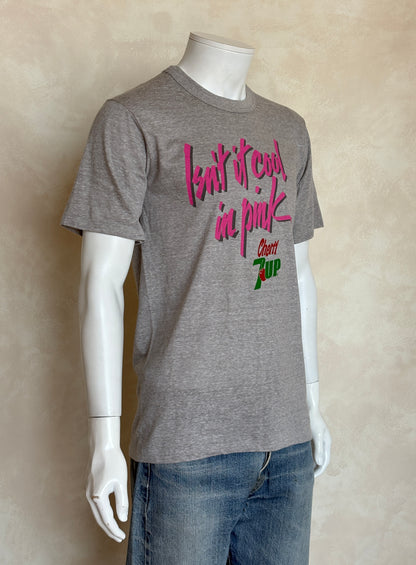 Vintage Cherry 7UP T-Shirt 80s “Isn’t It Cool in Pink” Soda Graphic Tee. Soft Drink Promo. Large-AJ357 Studio